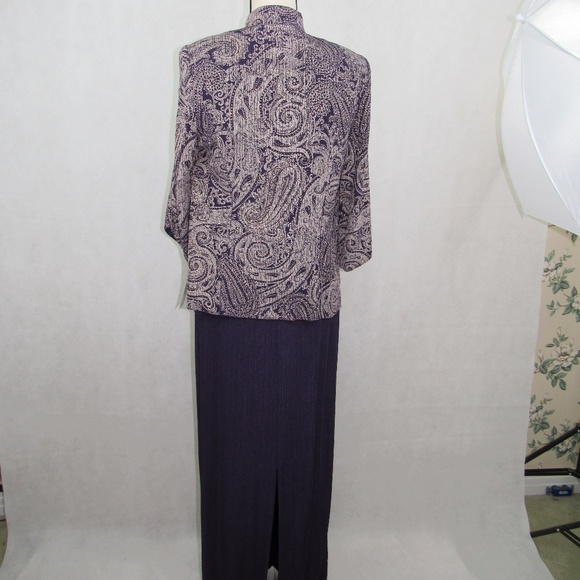 Alex Evenings 2 Pc Set Size 8 3/4 Slv Jacket Purpl - Picture 6 of 8